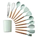 red kitchen utensil holder